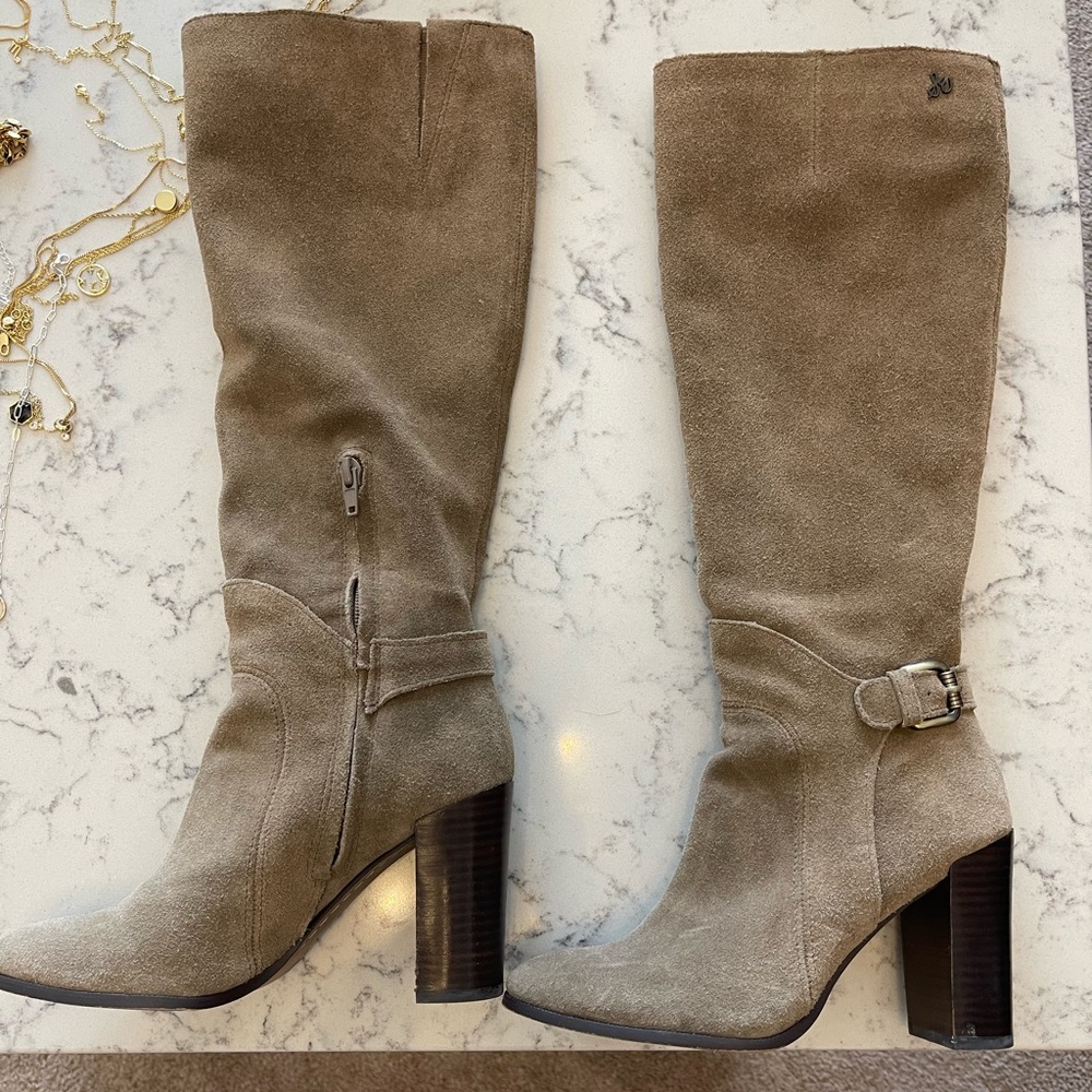 Sam Edelman taupe knee high Lucy boots size 6